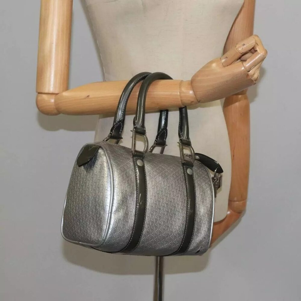 Christian Dior Trotter Canvas Hand Bag Silver Auth - Picture 4 of 16